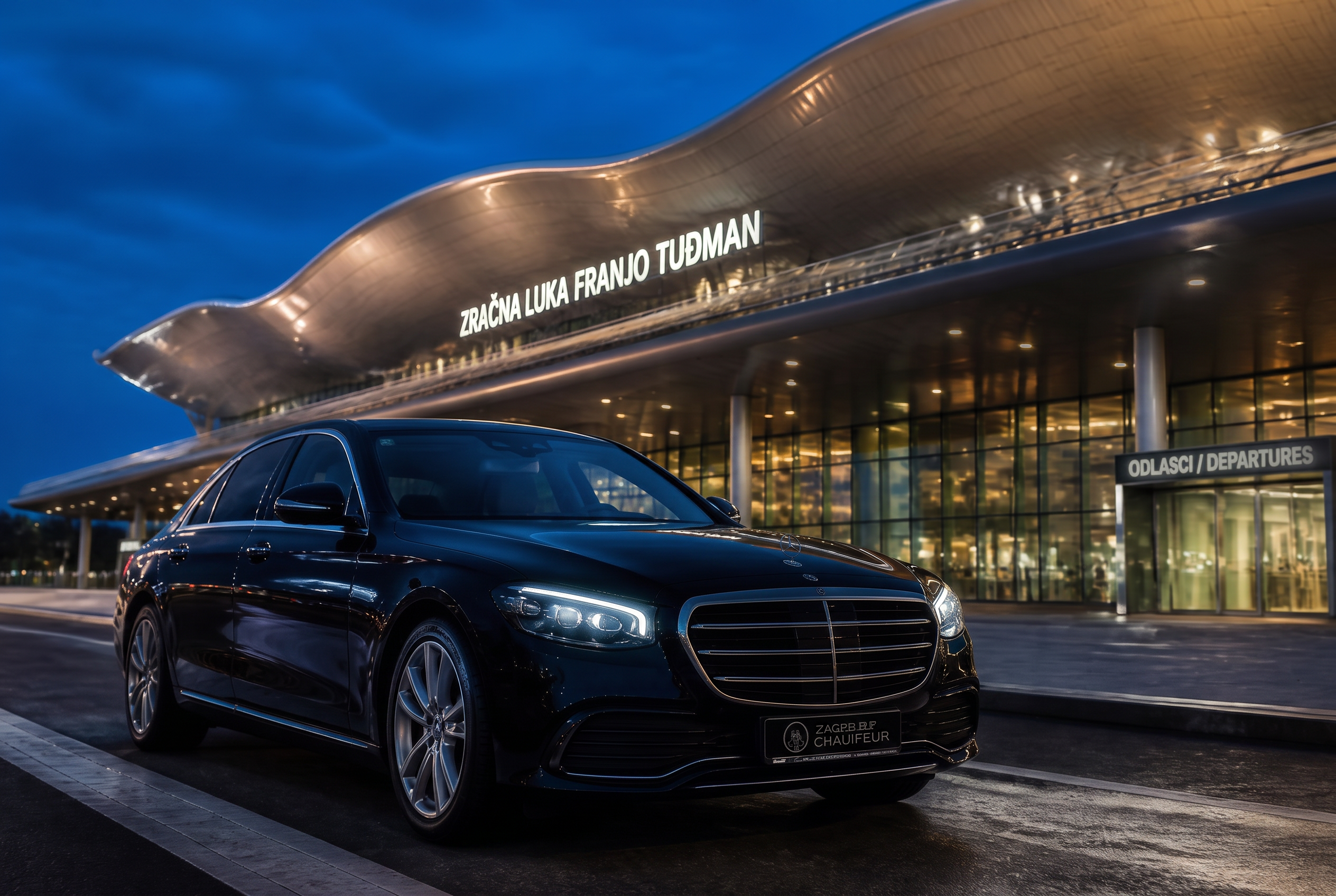 Mercedes-Benz E-Class ispred terminala Zračne luke Zagreb